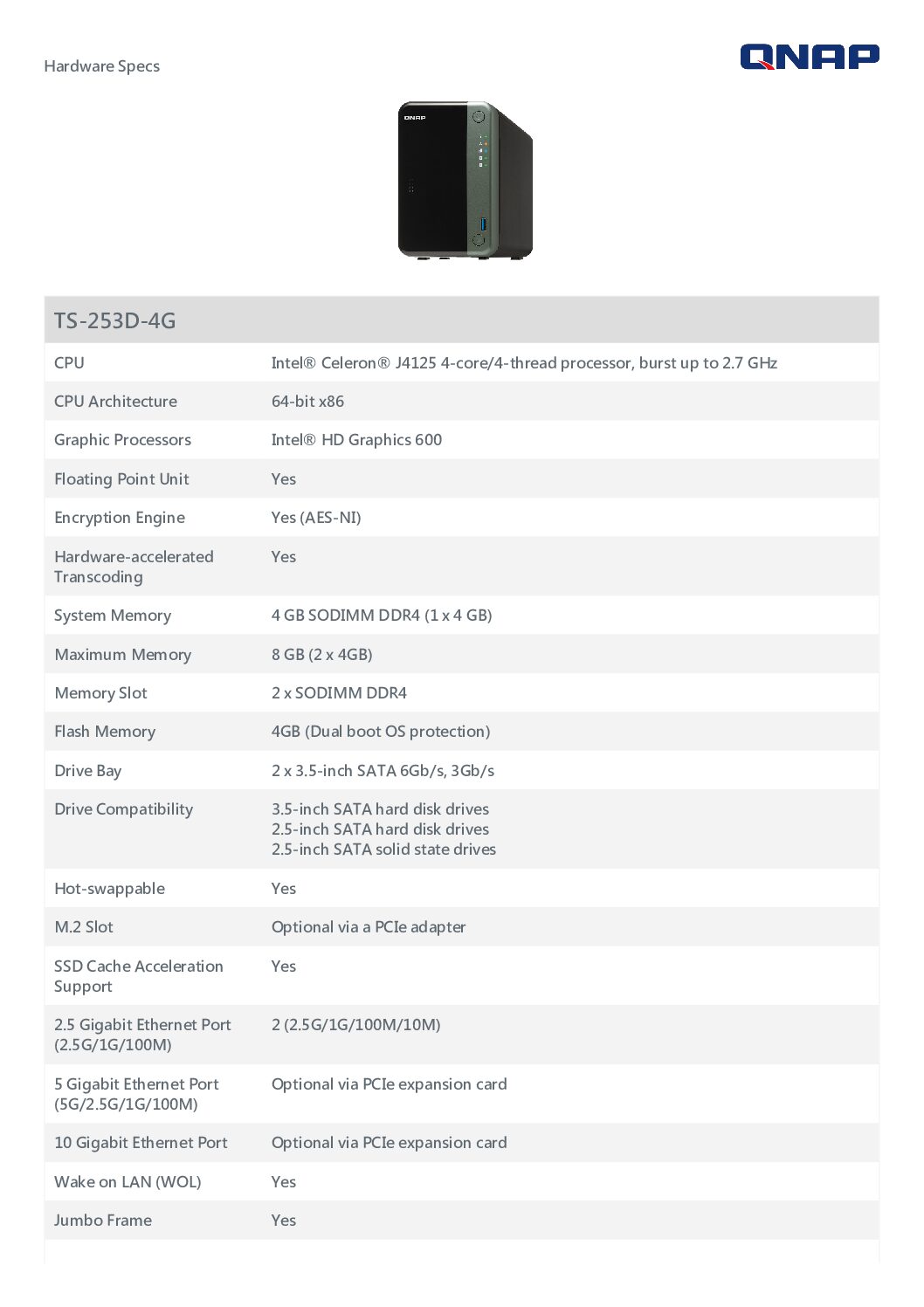 Thiết bị lưu trữ NAS QNAP TS-253D-4G - Ảnh 7