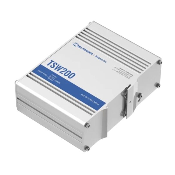 Switch PoE công nghiệp Teltonika TSW200, 8x 1GbE PoE+, 2x SFP Ports